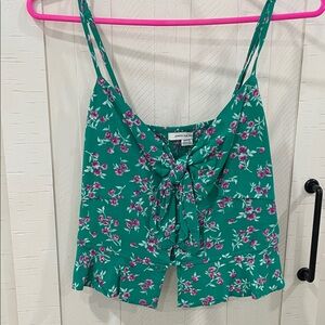 American Eagle Floral Green Camisole Top